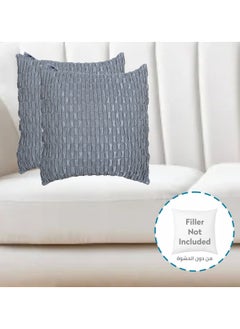 Donetella Cushion Cover,45X45 Cm (18X18 inch) 2-Pcs Decorative Throw Pillowcases Without Filler With Beautiful Abstract Art For Sofa Bed Living Room And Couch, Regent Grey  - Image 3