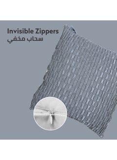 Donetella Cushion Cover,45X45 Cm (18X18 inch) 2-Pcs Decorative Throw Pillowcases Without Filler With Beautiful Abstract Art For Sofa Bed Living Room And Couch, Regent Grey  - Image 5