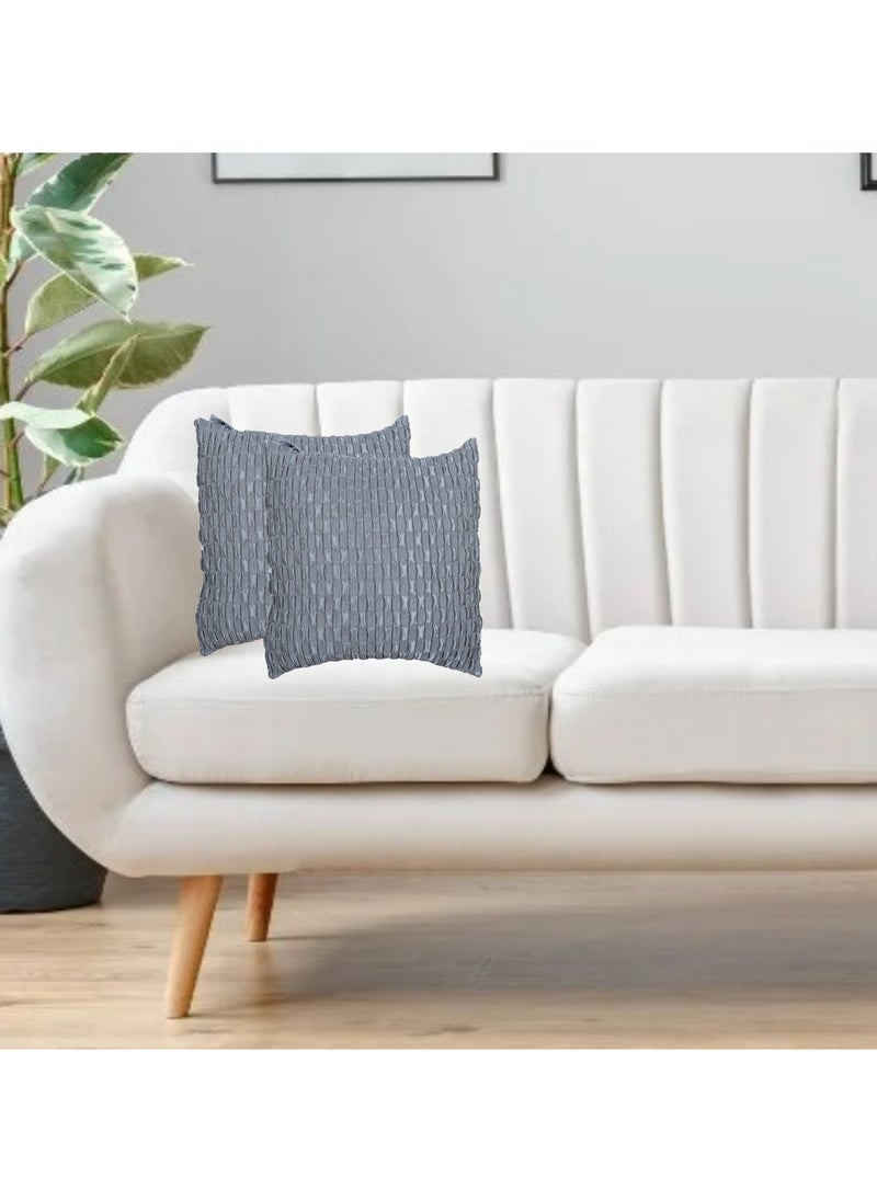 Donetella - Cushion Cover,45X45 Cm (18X18 inch) 2-Pcs Decorative Throw Pillowcases Without Filler With Beautiful Abstract Art For Sofa Bed Living Room And Couch, Regent Grey - Image 1
