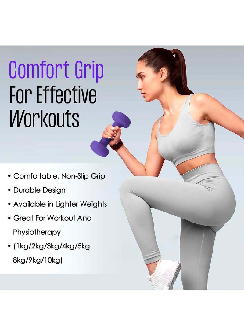 Sparnod Fitness Sparnod Fitness SDN-4_PAIR Cast Iron Dumbbells - Non-Slip, Rubber Coated, Hexagonal Design, Pair for Home Gym, Strength Training, Yoga, Aerobics, Dipping, Dance, Workout  - Image 3
