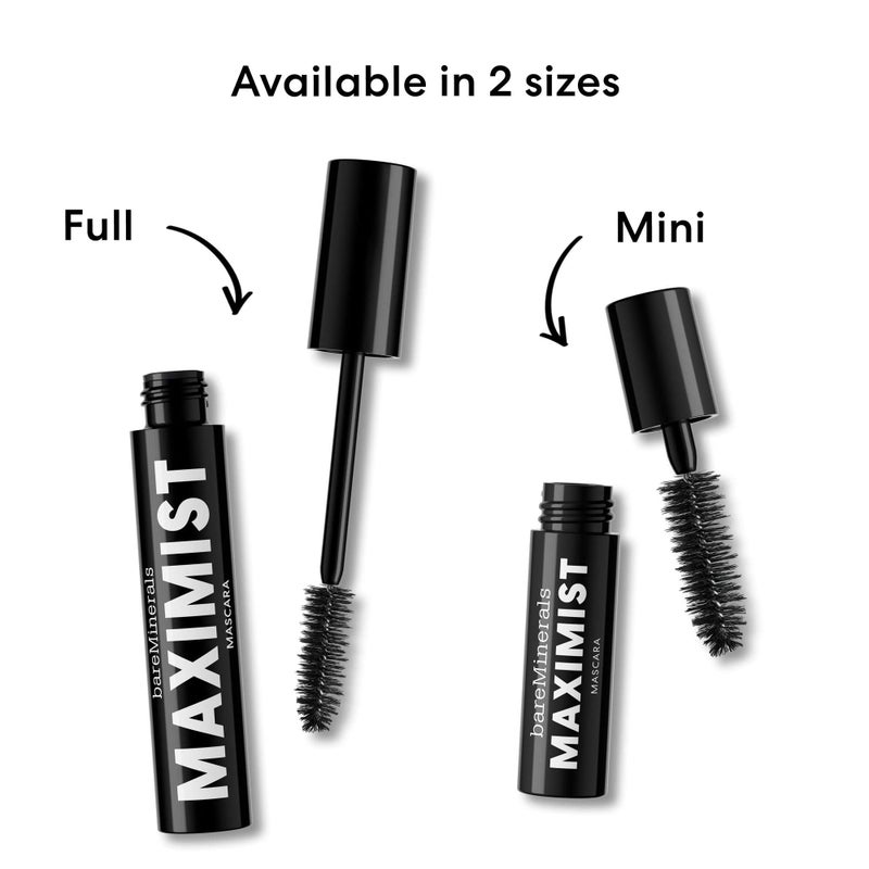 bareMinerals Maximist Phyto-Fiber Volumizing Black Mascara for Visibly Thicker Lashes, All-Day Wear, Waterproof Mascara Black, Vegan - Image 5