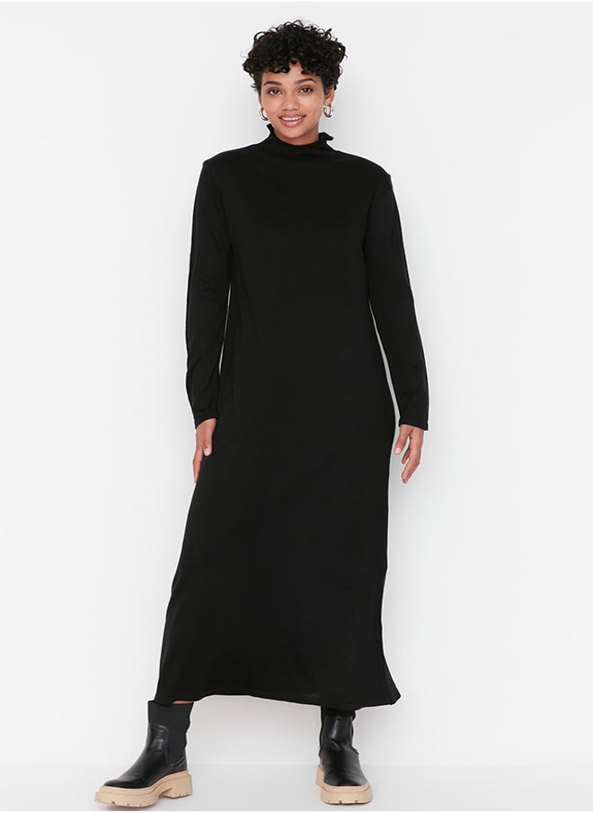 trendyol Black Turtleneck Knitwear Dress TCTAW23EB00001  - Image 2