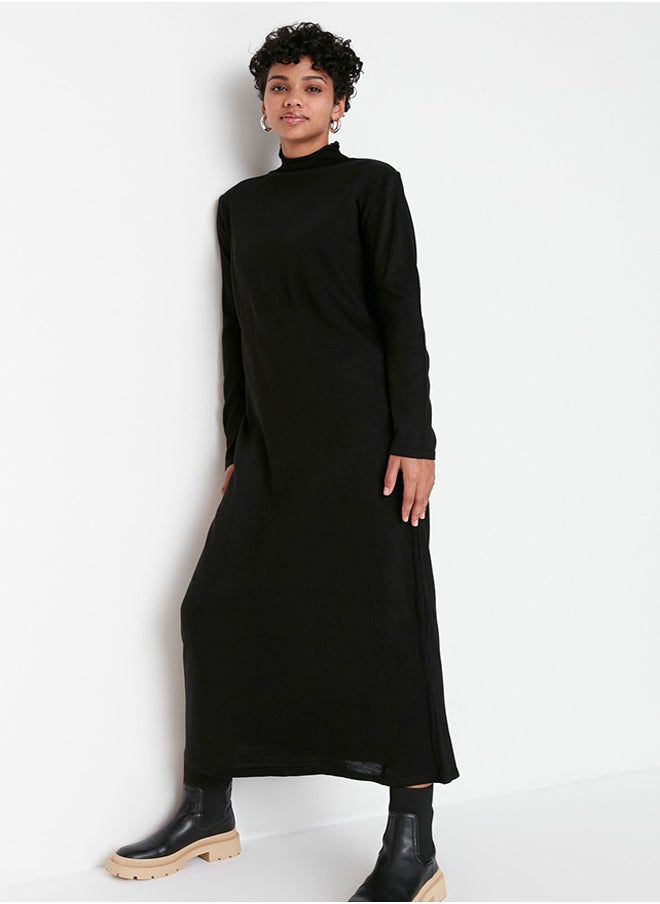 trendyol Black Turtleneck Knitwear Dress TCTAW23EB00001  - Image 3