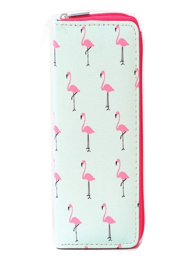 Timlee Cute Rainbow Unicorn Long Wallets Flamingo Wallets Long Purse Zipper Wallet For Girls Women(Flamingo Green) - Image 1