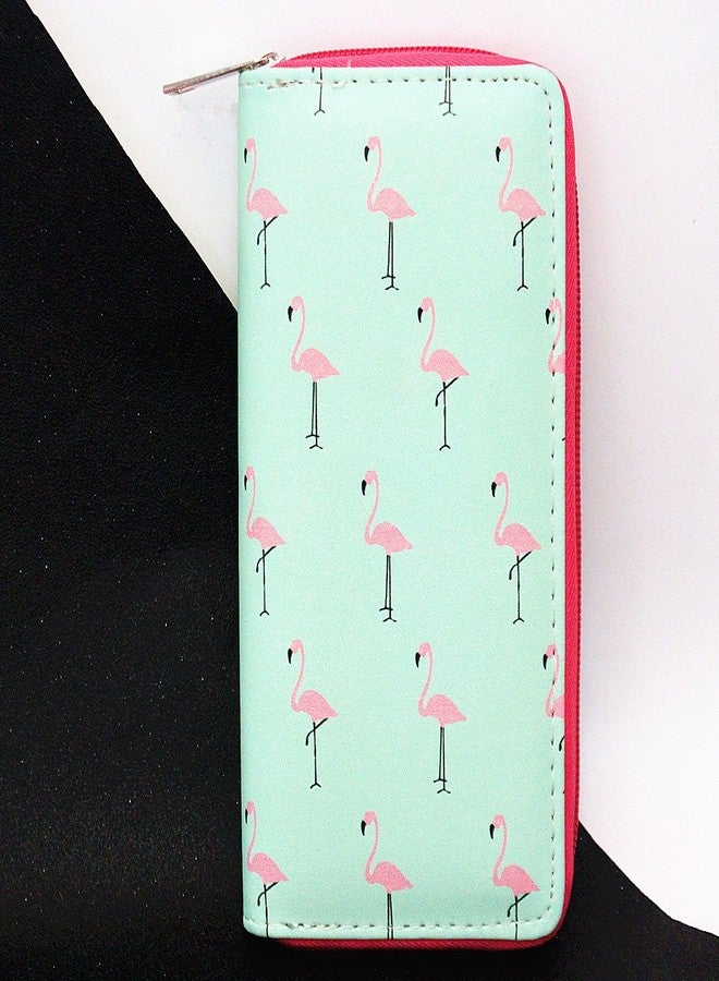 Timlee Cute Rainbow Unicorn Long Wallets Flamingo Wallets Long Purse Zipper Wallet For Girls Women(Flamingo Green) - Image 5