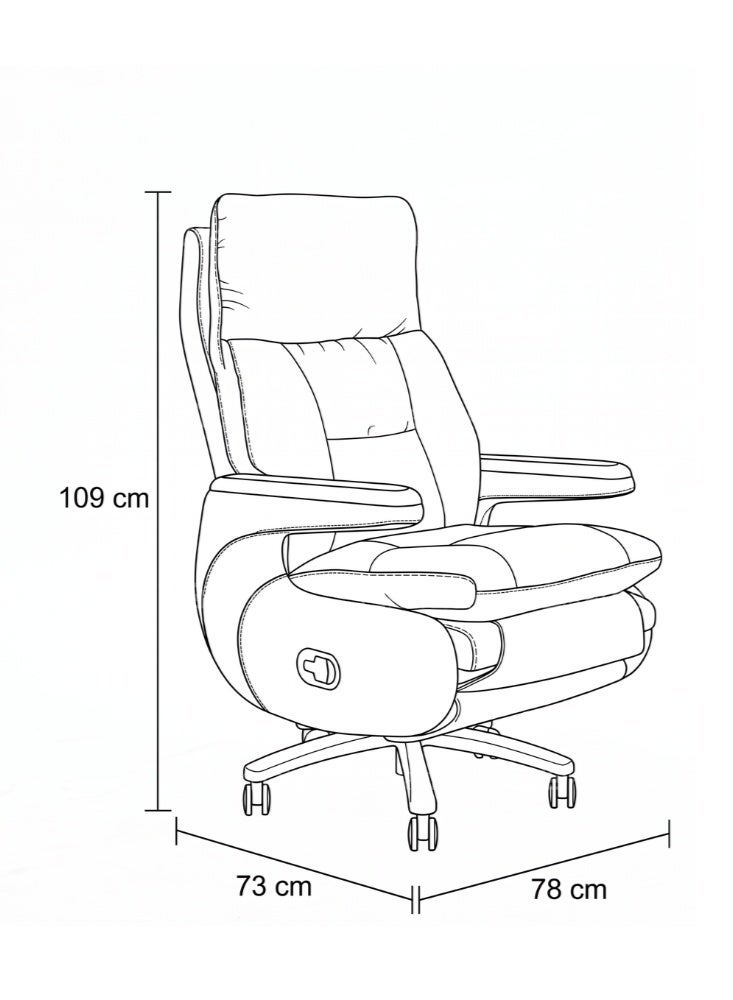 Karnak Malaya Executive Electric Boss Chair | Comfortable Leather Ergonomic Office Recliner with Swivel Rolling Adjustable Headrest, Footrest and Lumbar Support for Office (Beige) - Image 2