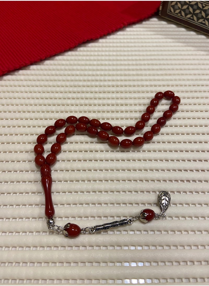just naturals - Small Faturan Bakelite Prayer Beads For Men 33 Beads Size 8mm x 10.5mm - Image 1