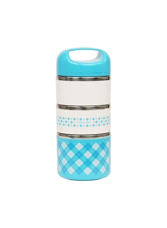 3-Layer Stainless Steel Lunch Box - Thermal Tiffin with Handle, Leakproof Food Container for Picnic & Office - Image 1