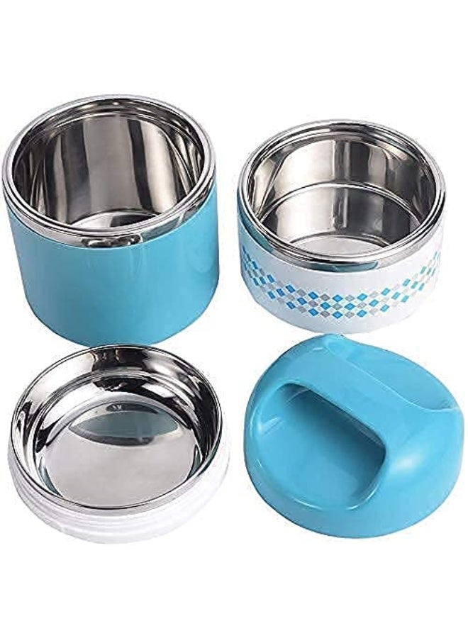 3-Layer Stainless Steel Lunch Box - Thermal Tiffin with Handle, Leakproof Food Container for Picnic & Office - Image 3