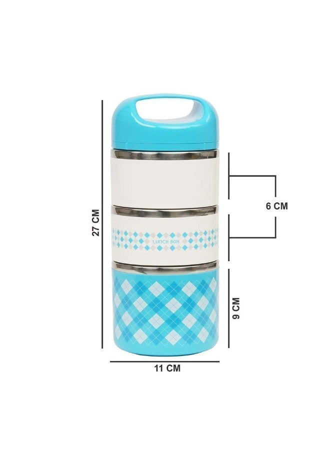 3-Layer Stainless Steel Lunch Box - Thermal Tiffin with Handle, Leakproof Food Container for Picnic & Office - Image 4