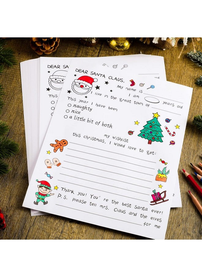 Spiareal Spiareal Christmas Stationery Paper Color Your Own Letter to Santa 8.5 x 11 Inch Christmas Tree Gingerbread Coloring Writing Paper for Family Classroom Xmas Holidays DIY Craft Party Supplies(100 Pcs)  - Image 4