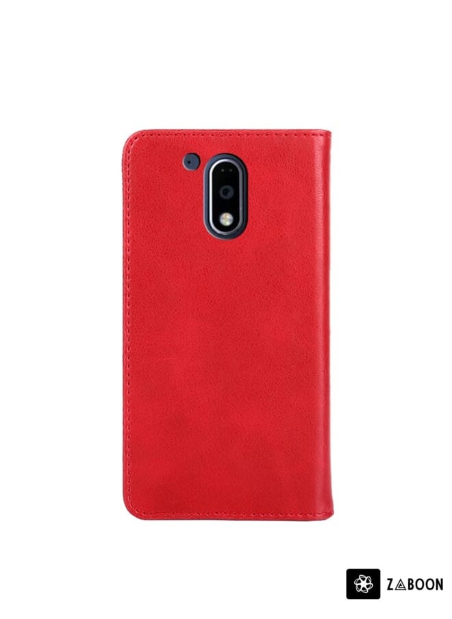 Zaboon - Protective Case For Motorola Moto G4 Plus Non-Magnetic Retro Texture Horizontal Flip Leather Case with Holder & Card Slots & Wallet - Image 1