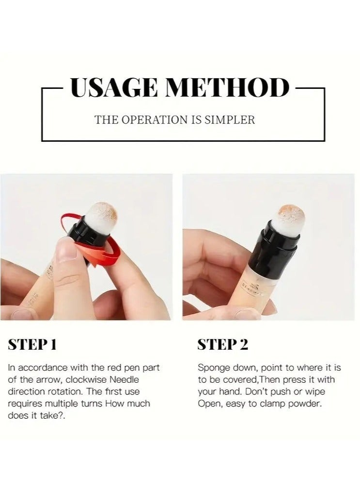 DIMSHOW Waterproof Concealer Pen - Flawless Oil Control, Dark Circle Coverage, Contouring, and Highlighting Stick for Smooth Skin Tone #2 - Image 4