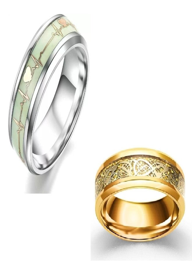 IGA COLLECTION Valentine Stylish Fashionable Latest Combo ECG & Gold Dragon Ring (19) - Image 2