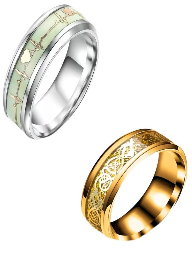 IGA COLLECTION Valentine Stylish Fashionable Latest Combo ECG & Gold Dragon Ring (19) - Image 1