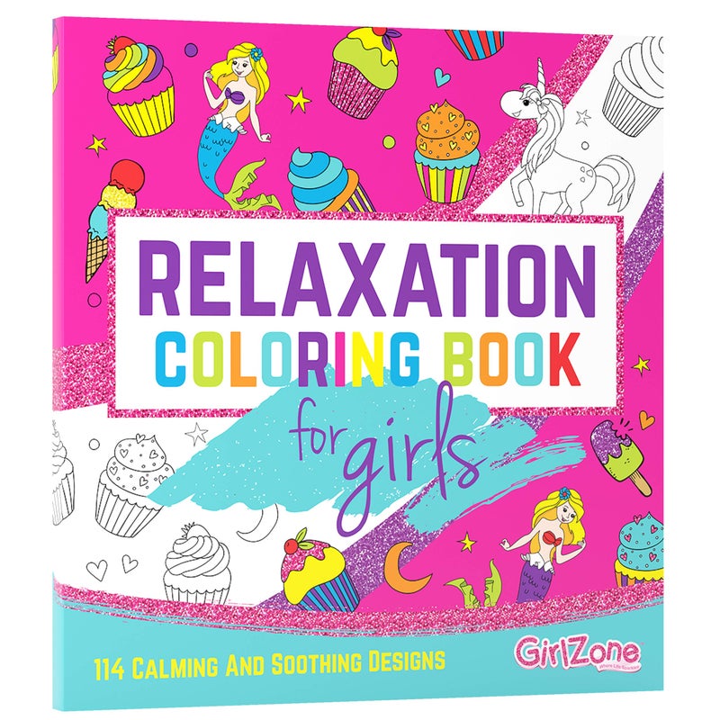 GirlZone Arts and Crafts Unicorn and Mermaids Coloring Book for Girls 4 to 10 Years, Birthday Gift Idea - Image 1
