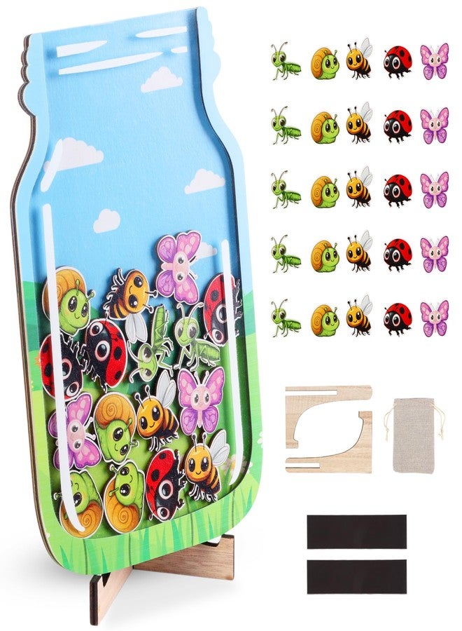 CORNER LACE Insect Theme Reward Jar for Kids, Magnetic Positive Behavior Jar with 25pcs Wooden Cutouts, Management Tools for Parents Student Teacher School Classroom Home - Image 1