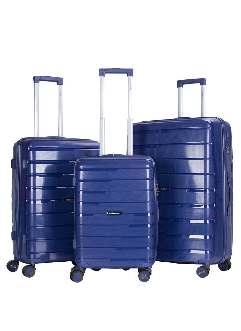 Stargold - Trolley Luggage 3 Pieces Set PP Hard Side Bag 360 Degree Spinner Wheels Trolley Luggage Set with TSA Lock - Image 1