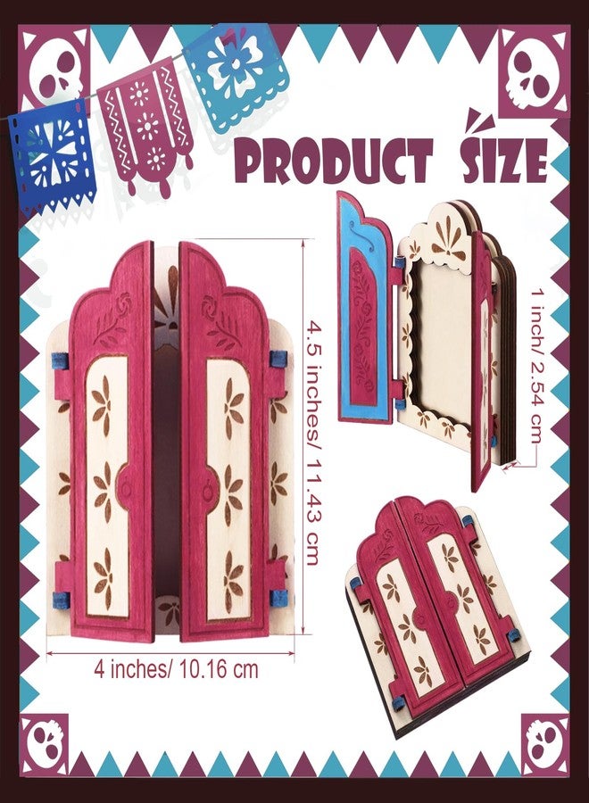 مجموعة ياليكوب المكونة من 3 قطع من زينة يوم الموتى، إطار خشبي لعرض صور القديسين وتماثيلهم، مع 12 لونًا للرسم، طقم ديكور خشبي لمذبح يوم الموتى، لوازم اصنعها بنفسك - Image 2