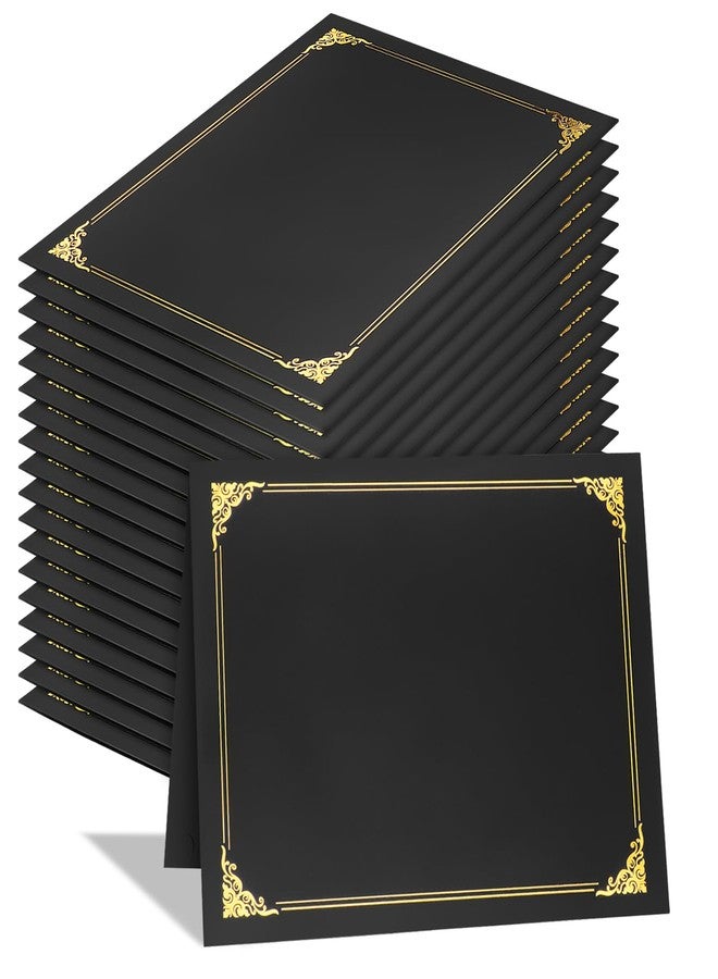 Coidea 25 Packs Certificate Holders, Black Certificate Covers, Diploma Holders, Certificate Folders with Gold Foil Border for Letter Size 8.5" x 11" Certificates, Diploma, Documents, Award Cover - Image 1