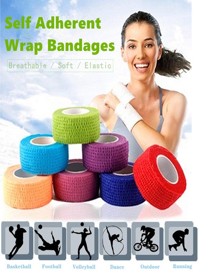 i-CHONY Self Adhesive Elastic Bandage Wrap - Pack of 8 Rolls 1" x 5 Yards Stretch Self-Adherent Cohesive Wrap Bandages First Aid Tape for Athletic, Sports, Wrist, Ankle (Beign Colors) - Image 3