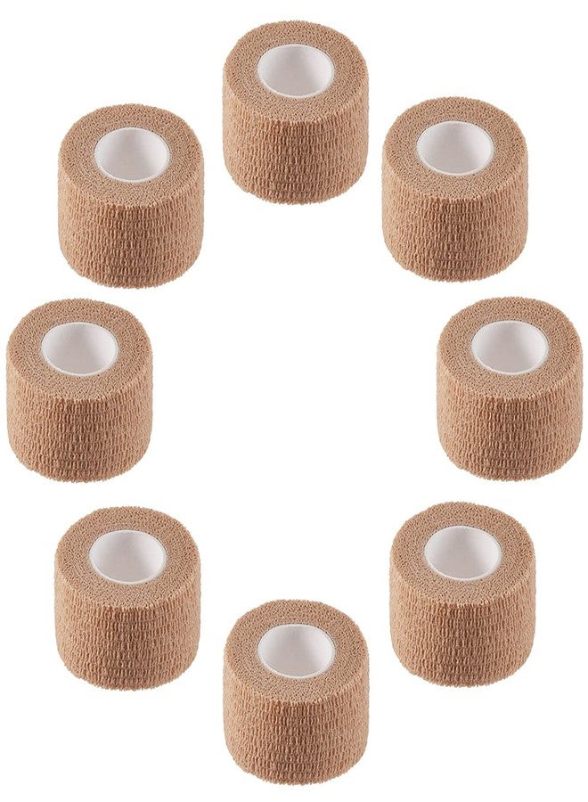 i-CHONY Self Adhesive Elastic Bandage Wrap - Pack of 8 Rolls 1" x 5 Yards Stretch Self-Adherent Cohesive Wrap Bandages First Aid Tape for Athletic, Sports, Wrist, Ankle (Beign Colors) - Image 1