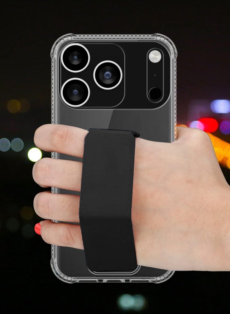دبليو تيك غطاء حماية من مادة TPU لهاتف آبل آيفون 17 برو 5G 2025 مع قبضة هواء - شفاف/أسود - Image 4