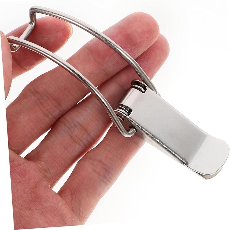 10 قطعة من أقفال المشابك الفولاذية المقاومة للصدأ لصناديق العدة وصناديق الأدوات ومزاليج البوابات - Image 3