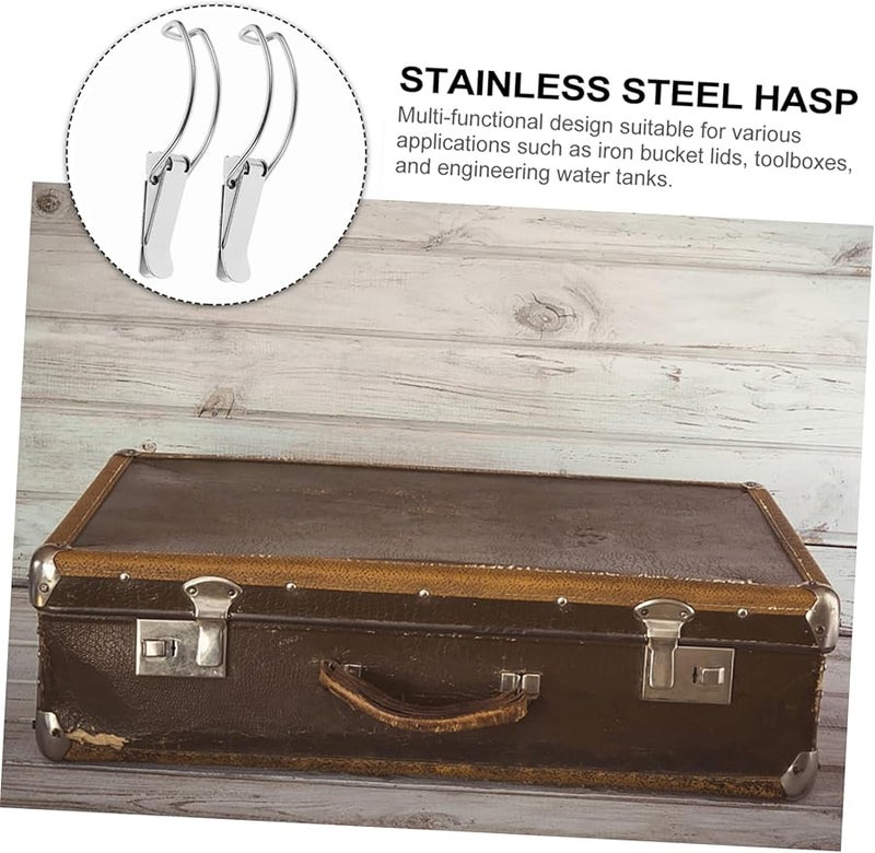 10 قطعة من أقفال المشابك الفولاذية المقاومة للصدأ لصناديق العدة وصناديق الأدوات ومزاليج البوابات - Image 5