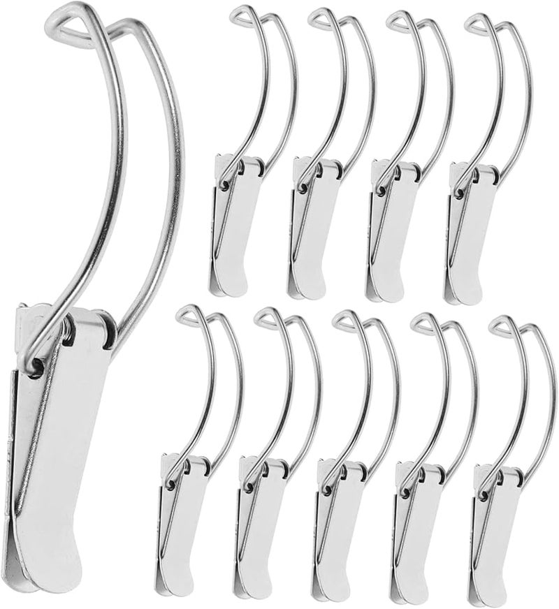 10 قطعة من أقفال المشابك الفولاذية المقاومة للصدأ لصناديق العدة وصناديق الأدوات ومزاليج البوابات - Image 2