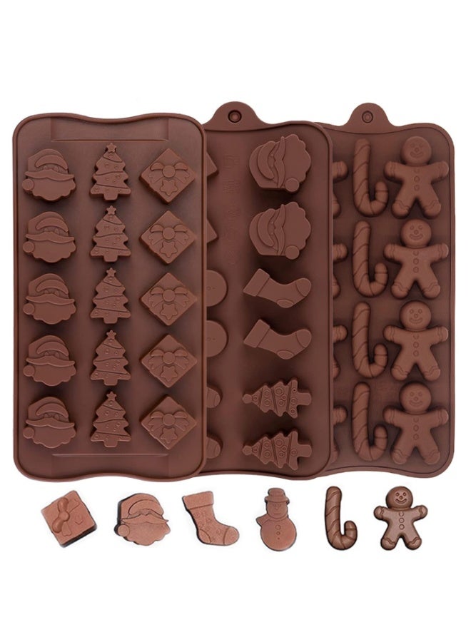 RupeeRise 3-Piece Christmas Cookie Cutter for Gingerbread Men, Silicone Mould, Chocolate Mould and Candle Mould Silicone Set, Trees and Snowmen, Ideal for DIY Baking and Candle Making - Image 1