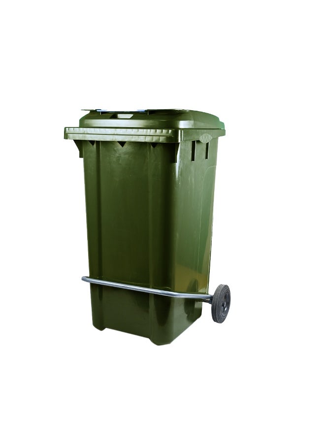 Ethic Solutions Eco-Friendly Pedal Waste Bin – Olive Green - 240L – Heavy-Duty Recycled Plastic 