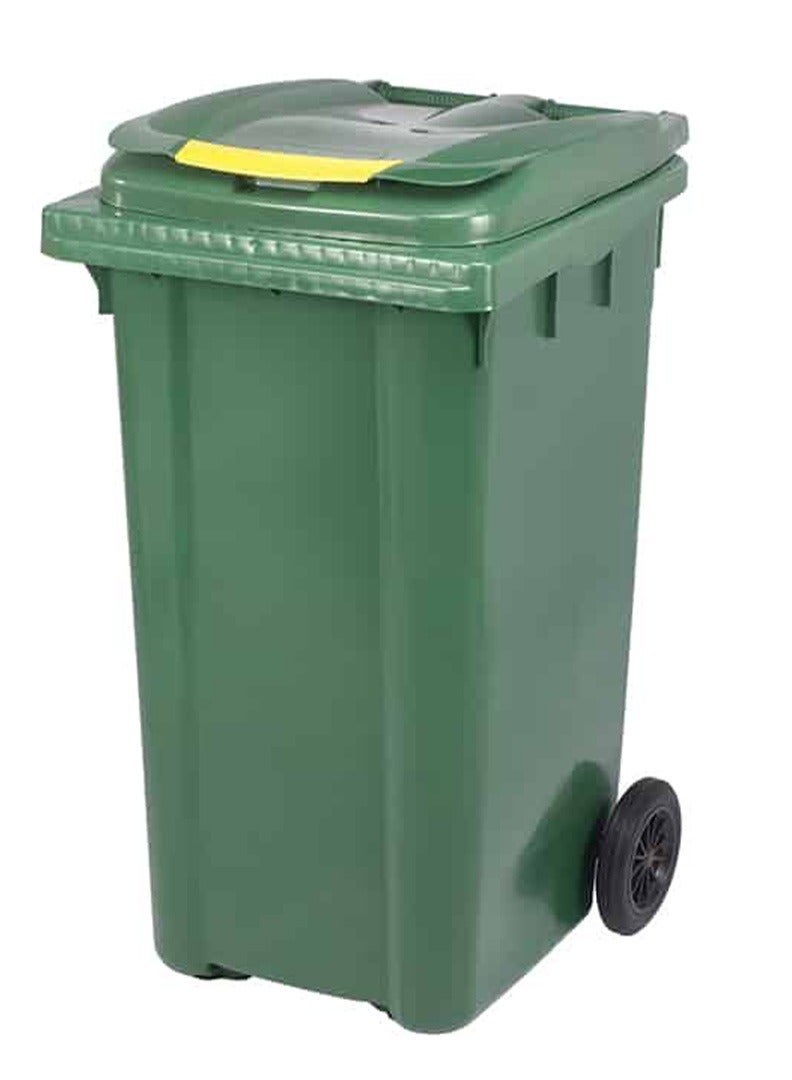 حلول أخلاقية Wheelie Bin with Pedal 240 Litre - Heavy Duty Kitchen Plastic Garbage Bin Dust Bin Outdoor Bucket Trash Can Large Industrial Waste bin Trash bin (OLIVE GREEN) - Image 1