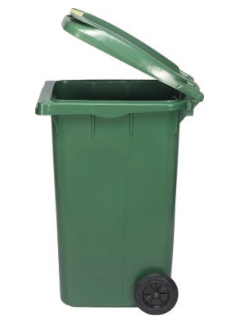 حلول أخلاقية Wheelie Bin with Pedal 240 Litre - Heavy Duty Kitchen Plastic Garbage Bin Dust Bin Outdoor Bucket Trash Can Large Industrial Waste bin Trash bin (OLIVE GREEN) - Image 2