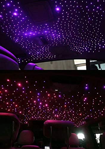 AKEPO 16W Car Home Use Fiber Optic Lights Star Ceiling Light Kit APP + Music Control, RGBW Sound Sensor Light Source with 28key RF Musical Remote with Mixed Fiber Cable 295pcs（0.75+1+1.5mm）9.8ft/3m - Image 5