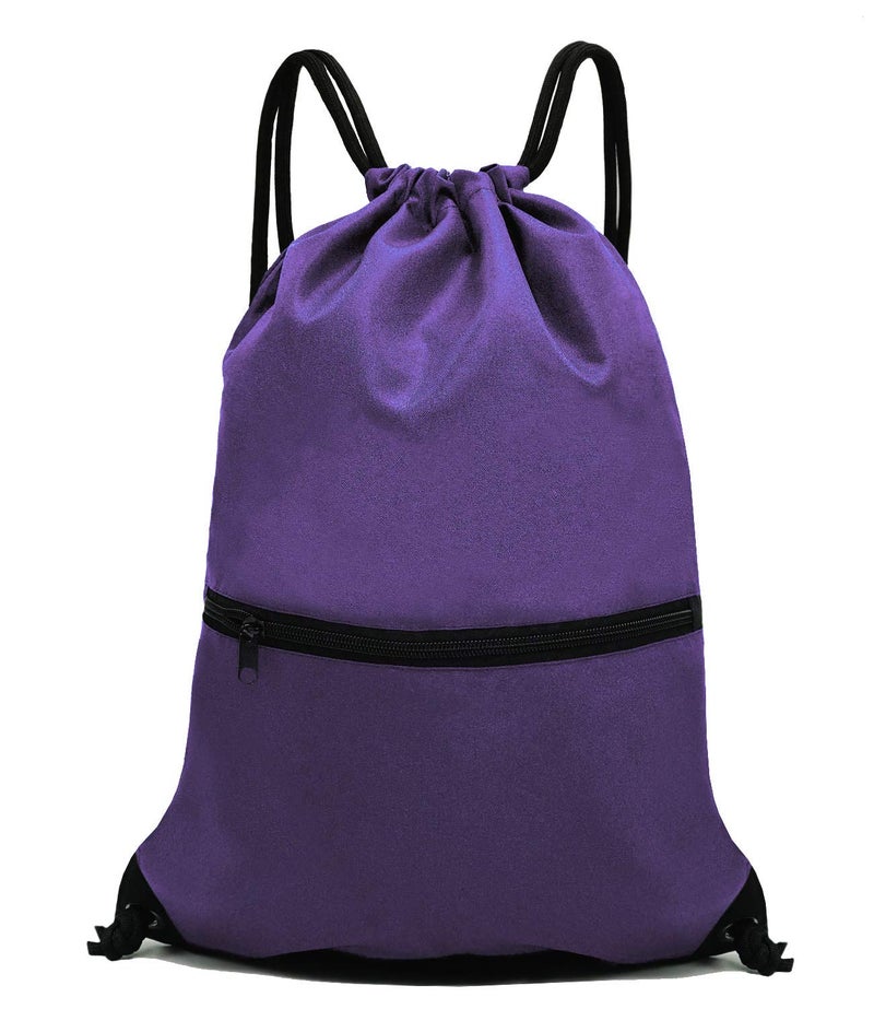 HOLYLUCK Drawstring Backpack Bag Sport Gym Sackpack (purple) - Image 1