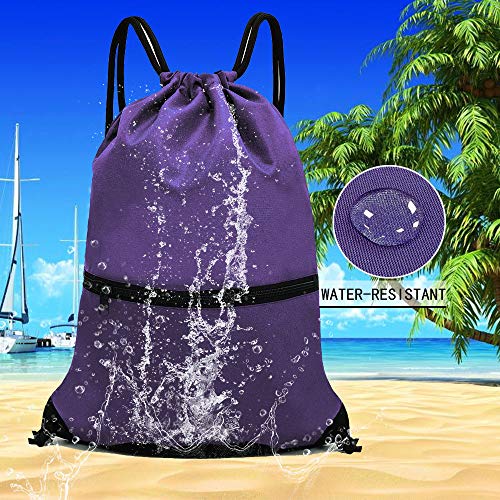 HOLYLUCK Drawstring Backpack Bag Sport Gym Sackpack (purple) - Image 5