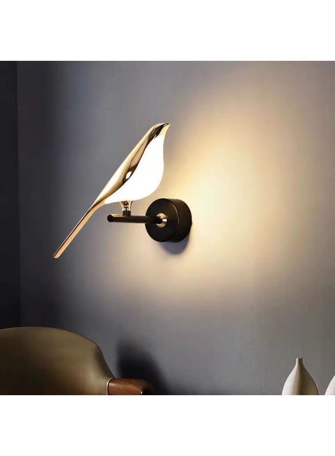 Magpie Wall Lamp - Art Deco Gold Bird Wall Sconce, 3000K Warm LED Light with Rotatable Design, Eye-Caring & Energy-Saving Wall Light for Bedroom Bedside Living Room Corridor Home Decoration - Image 3