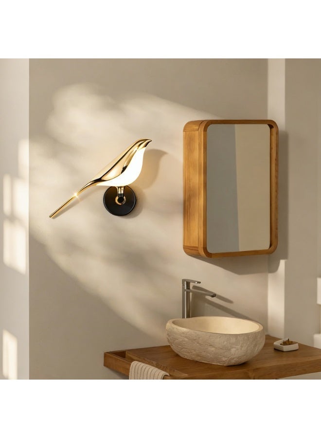 Magpie Wall Lamp - Art Deco Gold Bird Wall Sconce, 3000K Warm LED Light with Rotatable Design, Eye-Caring & Energy-Saving Wall Light for Bedroom Bedside Living Room Corridor Home Decoration - Image 2