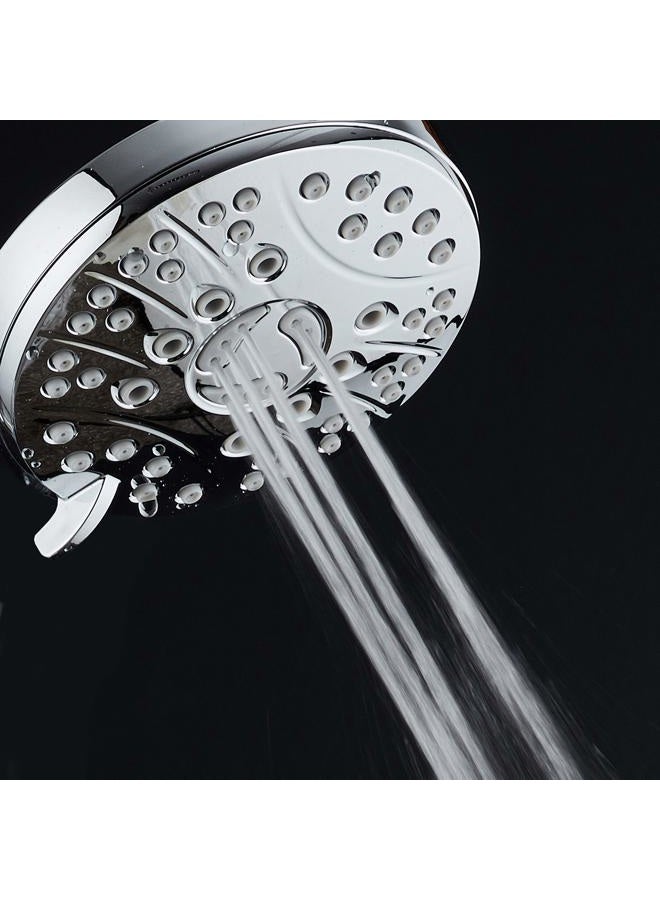 AquaSpa High Pressure Set of 6ting Angle Adjustable Chrome Finish Rain Shower Head - Extra Large - Image 3