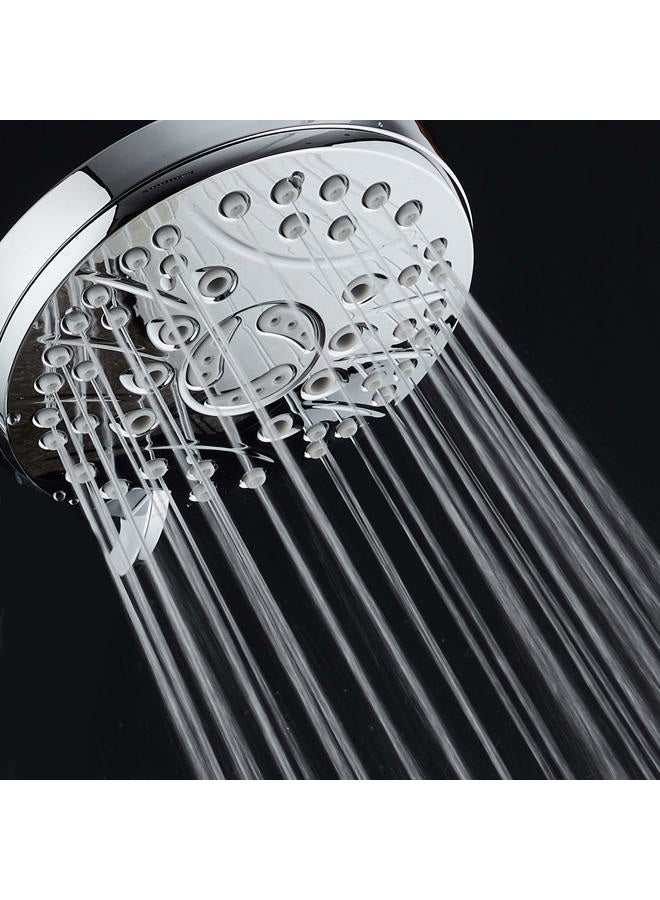 AquaSpa High Pressure Set of 6ting Angle Adjustable Chrome Finish Rain Shower Head - Extra Large - Image 2