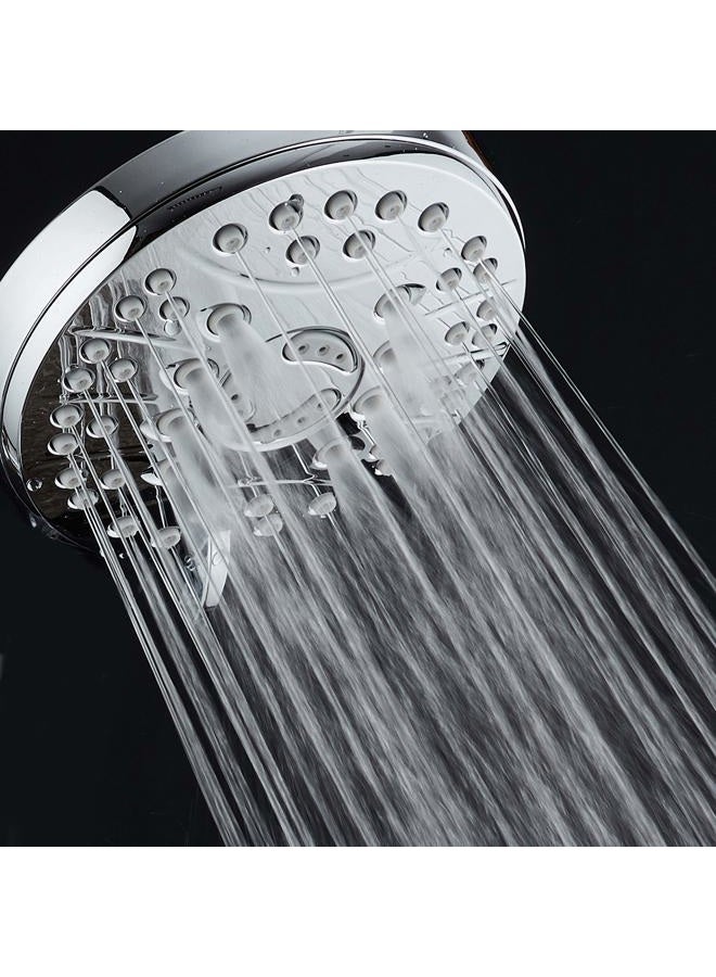 AquaSpa High Pressure Set of 6ting Angle Adjustable Chrome Finish Rain Shower Head - Extra Large - Image 5