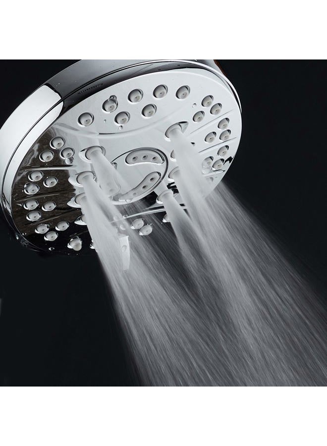 AquaSpa High Pressure Set of 6ting Angle Adjustable Chrome Finish Rain Shower Head - Extra Large - Image 4