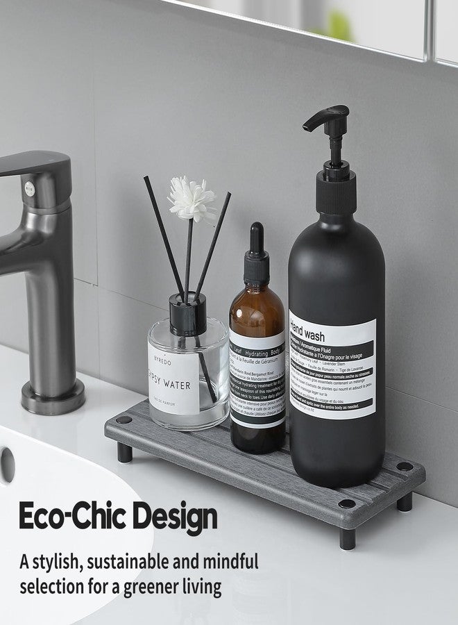 Razborci 2 Pack Fast Water Absorbing Drying Stone Mat for Kitchen Counter - Diatomite Instant Dry Sink Caddy Organizer - Bathroom Countertop Vanity Stone Drying Mat for Soap and Sponge - Dark Gray - Image 3