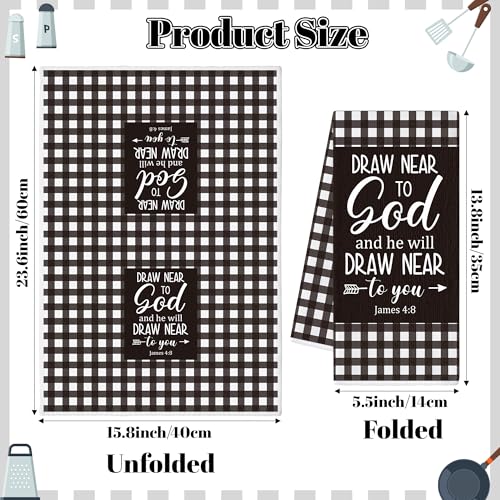 GROBRO7 Bible Verse Hand Towel - 6Pcs Religious Inspirational Thought Prayer Verse Scripture Kitchen Dishcloths Soft Polyester Towels Bathroom Home Decor Christian Gift for Men Women Housewarming - Image 2