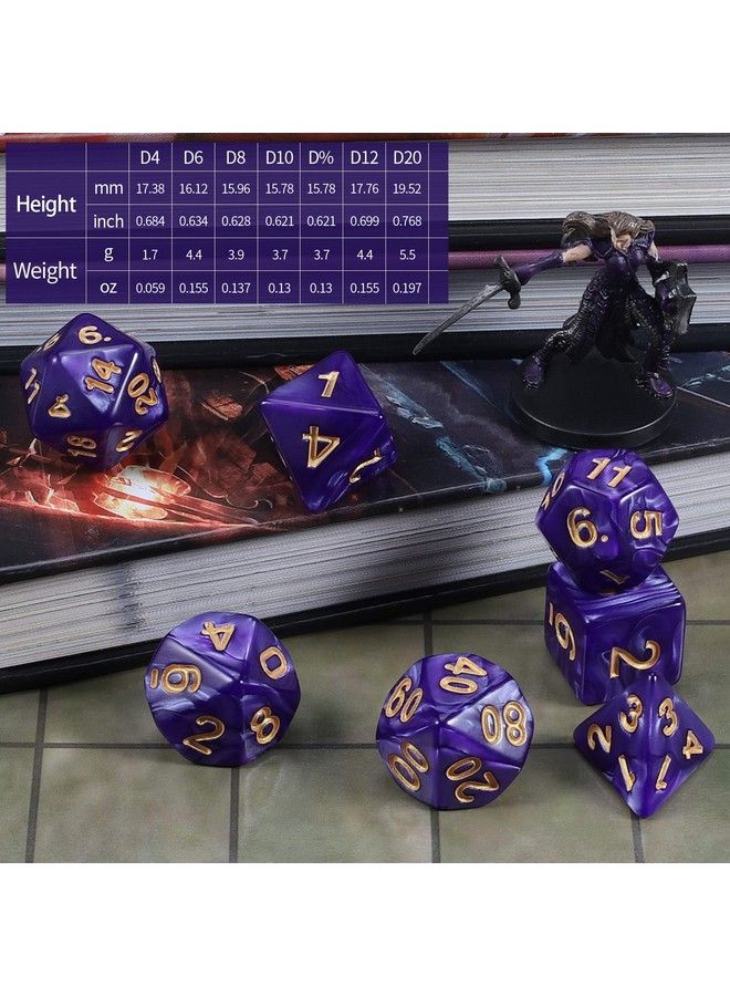CiaraQ Dnd Polyhedral Dice Set With Dice Bag For Dungeons And Dragons Rpg Mtg Role Playing Table Games - Image 4