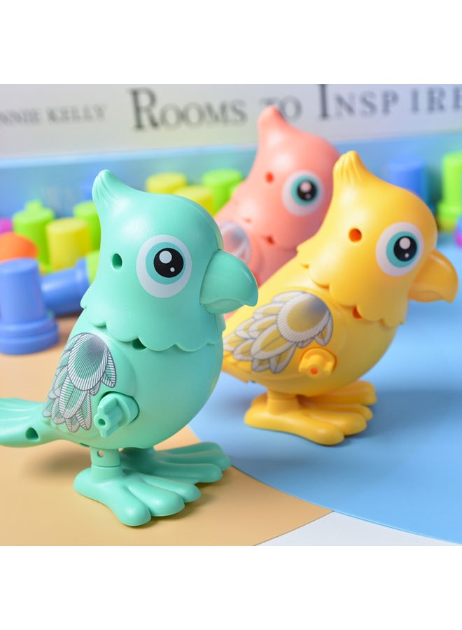 Loquat Creative Children's Hair Tie Toy Mini Cartoon Upper String Chain Small Gift Rotating Mini Landing Gift Wholesale-Color:Jumping Parrot - Image 1
