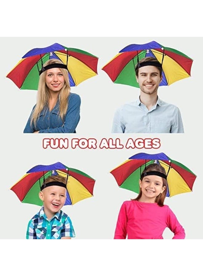 Generic Umbrella Hat with Elastic Band, Rainbow Waterproof Fishing Umbrella Hat for Adults Kids Women Men, One Size, Multicolor  - Image 4