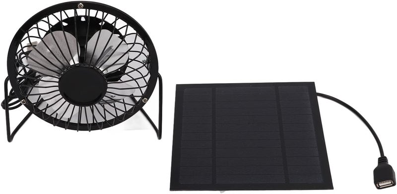 YDuupxe 5W Mini Solar Panel Powered USB Cooling Iron Fan for Home Office Outdoor, Monocrystalline Silicon Solar USB Fan - Image 1