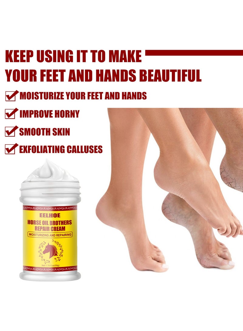 EELHOE Horse oil cream for hands and feet., Foot Cream, Gold Intense Moisturizing, Nourishing Anti-Cracking, Rough, Dry, Cracked Skin Care Cream, Moisturizing  Hands and Feet Cream - Image 4